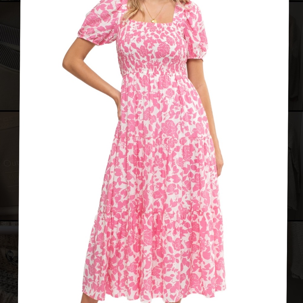 August sky floral dress